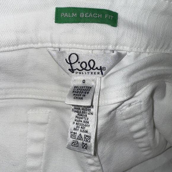 Lilly Pulitzer Palm Beach Fit Minimalist White Capri Pants Preppy Resort Wear 0 - Picture 12 of 13